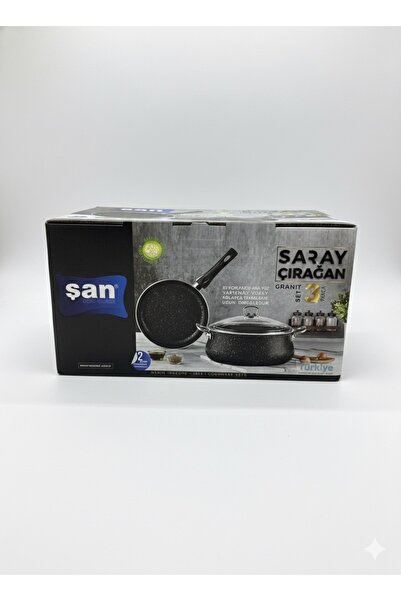 Mebey Home Şan Granit 3 Parça Tencere Set