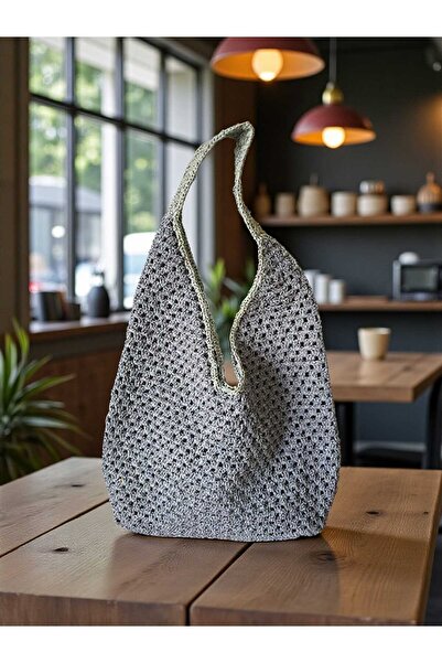Örgü Sanatı DilekÇak El Örgüsü Rafya İp Heybe Çanta
