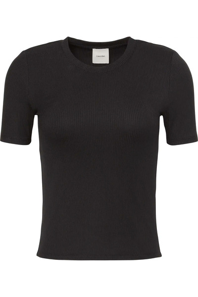 Calvin Klein A- Modal Rib Tee Essential Women's Brown T-Shirt