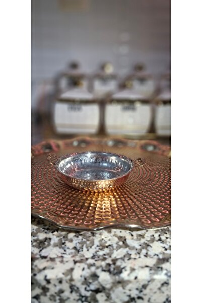 Zenlife BAKIR ÇEREZLİK KAHVALTILIK TABAK 12 CM EL YAPIMI ÇEKİC DÖVME