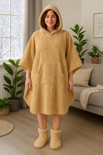 Attolya Sweat, Plush Poncho, Women's Plush, Fleece, Wearable Blanket, Poncho,...