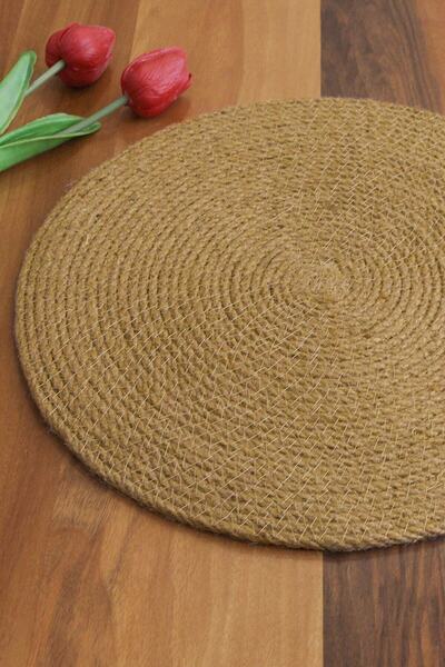 Dekahome 1 Adet Hasır Jüt Supla / Amerikan Servis Lux Sunum Tabak Altlığı