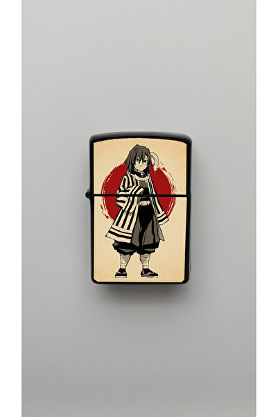 diğerr1 Japon Anime Obanai Iguro Demon Slayer Benzinli Siyah Çakmak