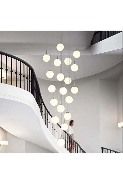 LightPlanet Lustra Lampshade Mat GOLD LUXURY STAIRCASE Gigant