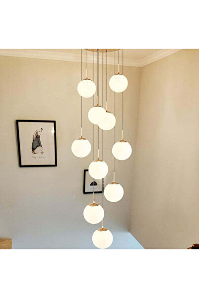 LightPlanet Lustra Lampshade Mat GOLD LUXURY STAIRCASE Gigant