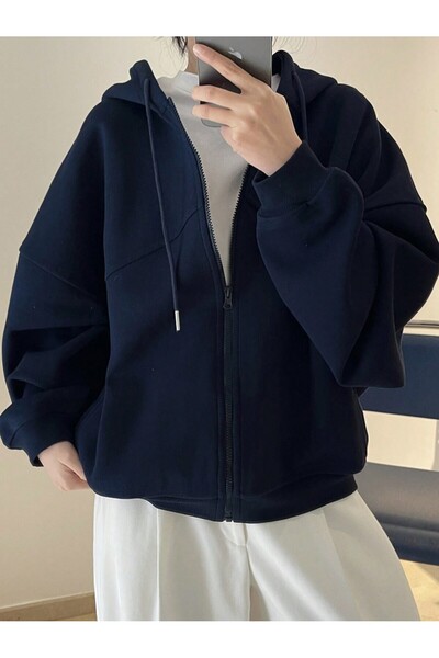 MONFİ KADIN OVERSİDE FERMUARLI CEKET