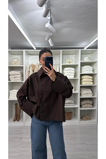 LUUNA STORE Rona Reglan Poplin Shirt - Brown