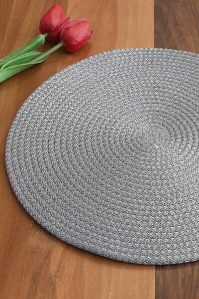 Dekahome 1 Adet Gri Jüt Supla / Amerikan Servis Lux Sunum Tabak Altlığı