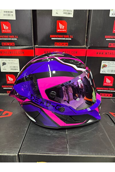 DeadG İnferno pulse mor kask (güneş gözlüklü)