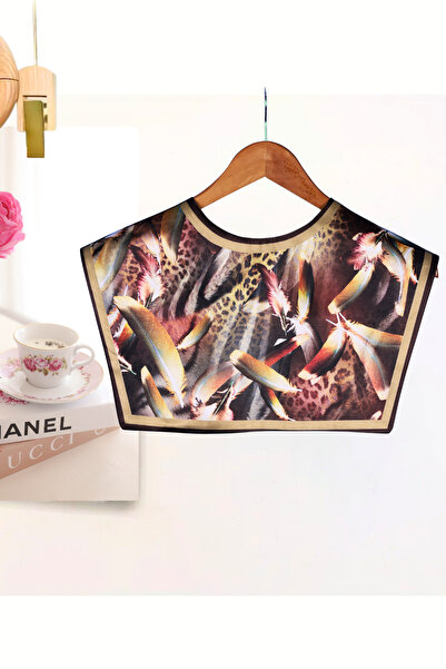 nurfemina Feather and Leopard Patterned Luxury Shoulder Shawl & Whisper of Nature Special Design Collar Scarf