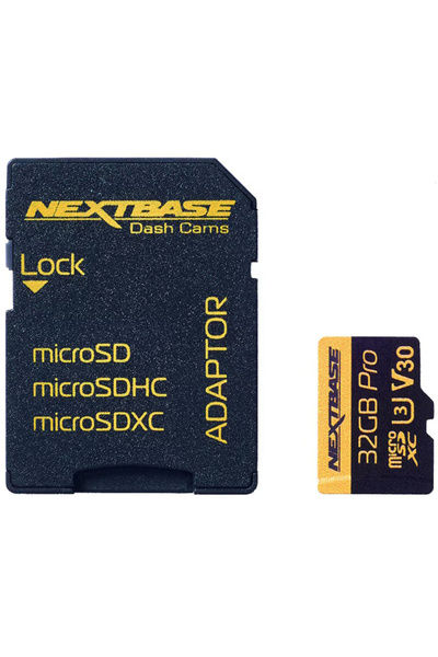 Nextbase Κάρτα μνήμης DVR micro SD 32GB U3 class 10+ SD προσαρμογέας, συμβατός με κάμερες αυτοκινήτου DVR