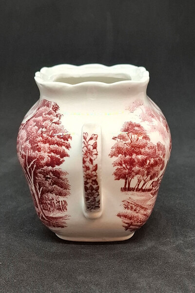 Grindley British Countryside Themed Lidless Porcelain Sugar Bowl with Double Handles 200 ml