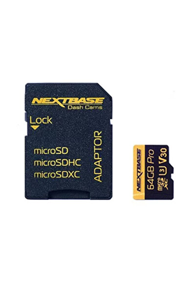 Nextbase Micro SD memory card 64GB U3 class 10+ SD adapter, compatible with car DVR cameras