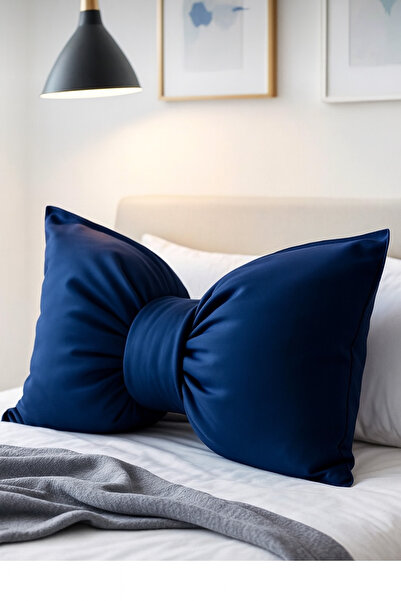 JACA وسادة زينة كبيرة الحجم على شكل فيونكة مع شريط مزين كهدية