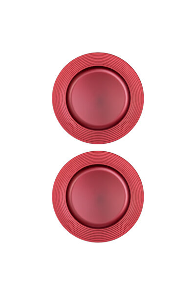 mawfoor صحن تقديم الحلى لون احمر 1+1