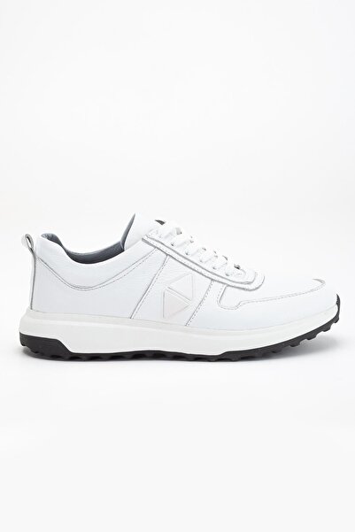 Dilimler Ayakkabı Genuine Leather Men's Casual Daily Shoes White Faylon Sole Side Printed