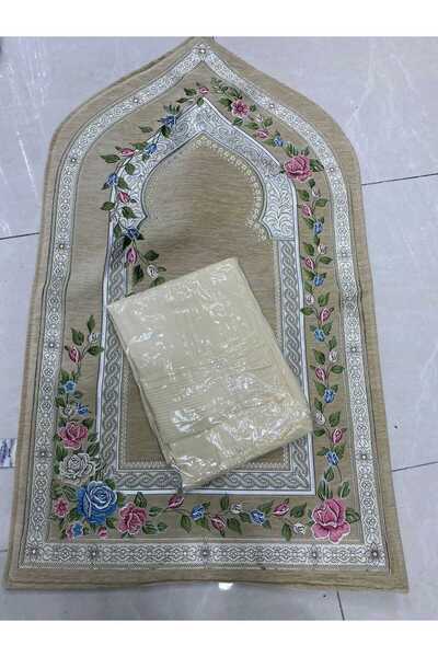 Gerenic Prayer mat set - available in 7 colors - Turkish thermal mat with padded sponge, prayer sheet cover, incense burner, and prayer beads