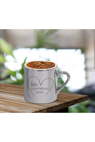 Bade TASARIM ALTSIZ AYNALI GÜMÜŞ TÜRK KAHVE FİNCANI