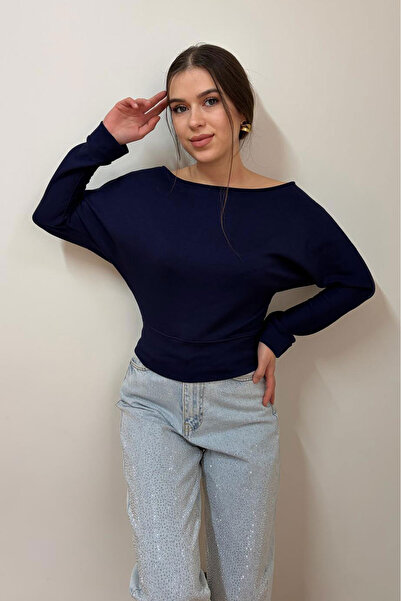 Nazline Women's Boat Neck Waist-Fitted Modal Fabric Blouse