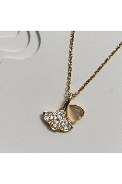 TURKAFONE قلادة أنيقة من الأحجار الكريمة باللون الذهبي