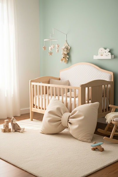 JACA Plush Bowknot Appearance XXL Throw Pillow Decorative Fabric Pillow Inner Filled Bowknot Throw Pillow