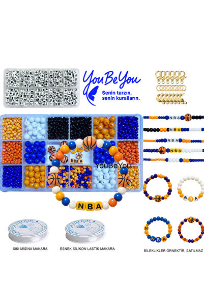 By MO Accessories Basketbol Severler İçin Taraftar Kolye Bileklik Yapma Boncu...