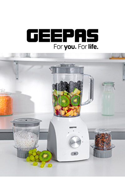 Geepas Geepas 3-in-1 Blender – 600 Watts – 1.8 Liter Capacity with Grinder and Chopper