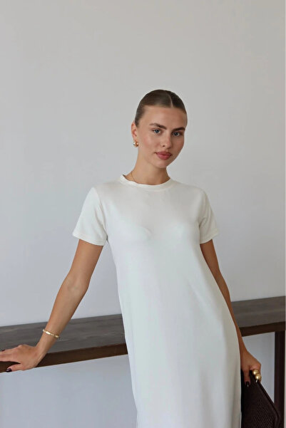 hibiscus Modal Slit dress white pt