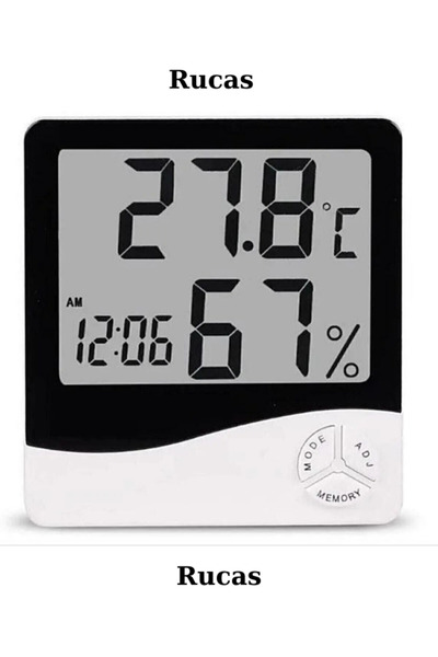 Genel Markalar Mini Dijital Termometre Nem Saat, Oda Sıcaklığı ve Nem Ölçer