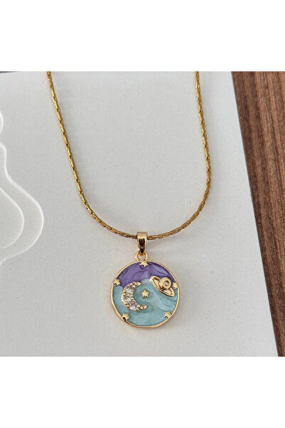 TURKAFONE قلادة على شكل قرص السماء الدائري