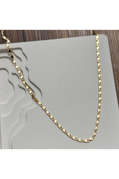 TURKAFONE قلادة سلسلة رفيعة ذهبية أساسية