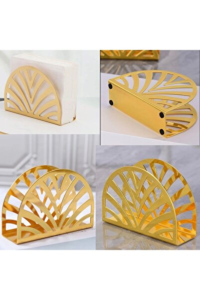 PUFO Gold decorative metal napkin holder, 13 x 9 cm, gold