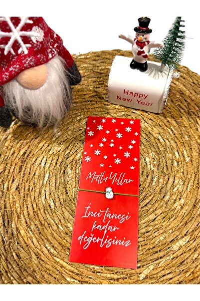 FIERA JEWELRY Green String Christmas Santa Detail String Bracelet with New Year Card