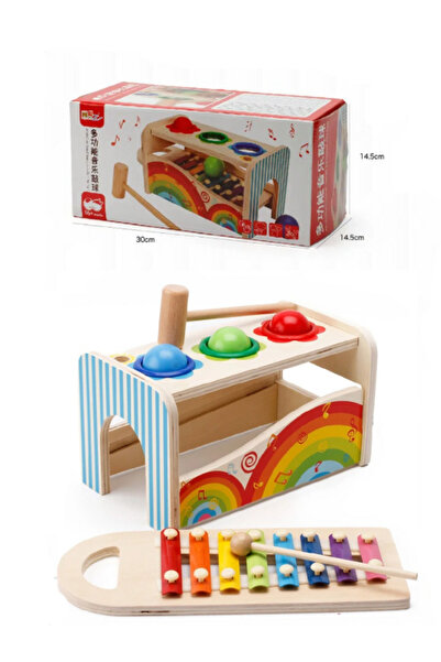 Other طاولة مطرقة خشبية مع إكسيليفون - لعبة موسيقية تعليمية متعددة الوظائف لل...