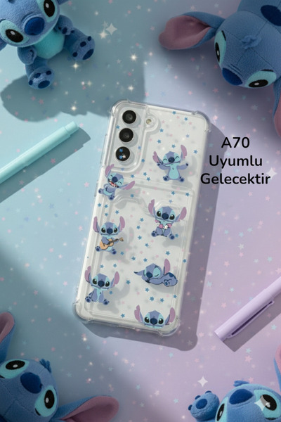 Kılıforyum حافظة هاتف سامسونج جالاكسي A70 حافظة شفافة على شكل حرف G مع حامل ب...