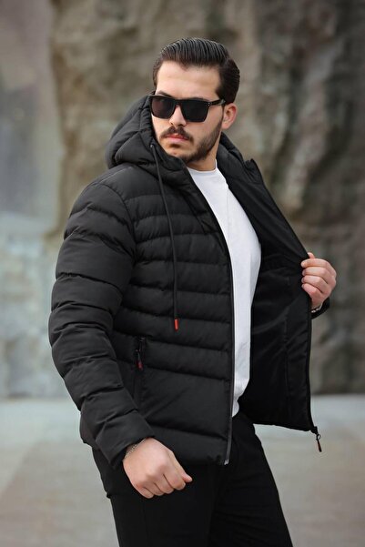 QUTTUN GİYİM ΑΝΔΡΙΚΟ ΠΑΛΤΟ ΜΕ ΚΟΥΚΟΥΛΑ ΚΑΙ ΦΟΥΣΚΩΤΟ ΕΝΤΥΧΙΣΜΕΝΟ ΕΞΩΘΗΜΑ