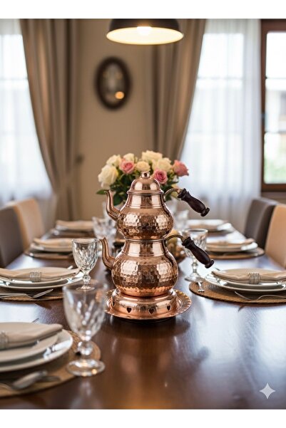 Efe Bakırcılık El dövmesi bakır çaydanlık ve ısıtıcısı