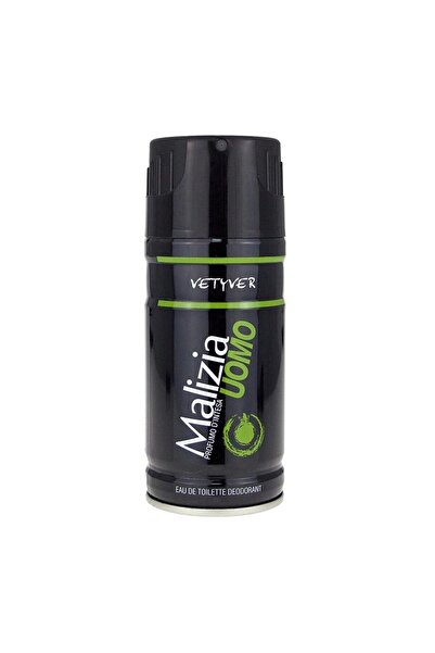 Malizia Set of 3 x Deodorant Uomo Vetyver, for Men, 150 ml