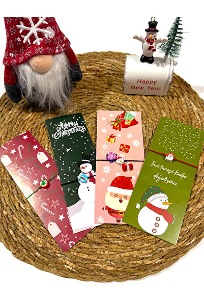 FIERA JEWELRY Set of 4 with New Year's Card, Bead Detail Adjustable Rope Bracelet