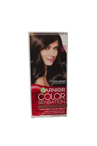 Garnier Set of 3 x Permanent Hair Dye with Ammonia Color Sensation 3.0 Satin Prestige, 110 ml
