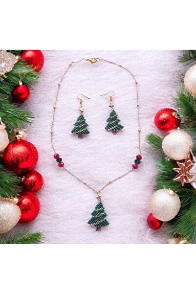 escoines koleksiyon Escoines New Year's Themed Handmade Beaded Jewelry Set 39...