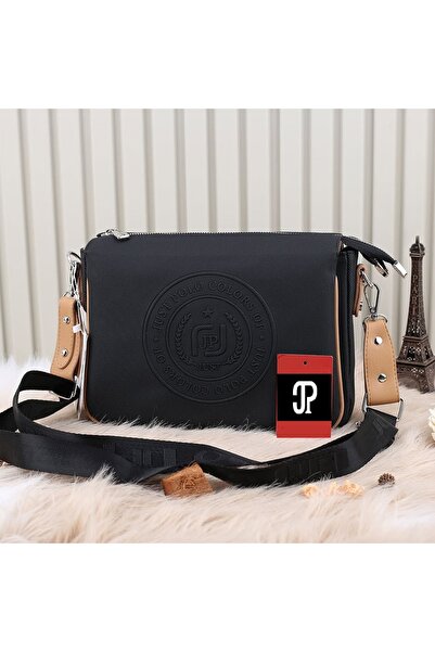 JP POLO Vegan Deri Kadın 3 Bölmeli Çapraz Omuz Çantası