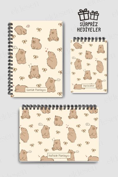 Eldesen Tasarım 3'lü Planlama Seti, Günlük Planlayıcı, Haftalık Planlayıcı, Y...