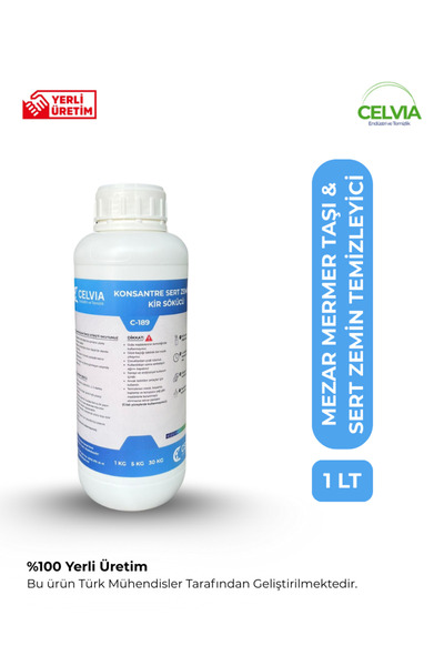 CELVIA Temizlik Sert Zemin Mermer Mezar Taşı Temizleyici Yağ Kir Yosun Temizl...