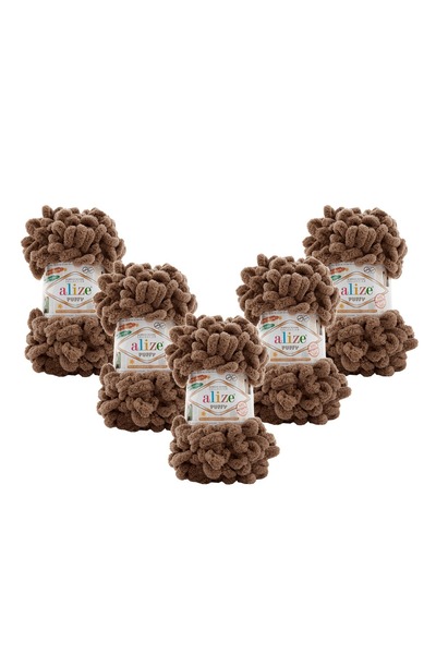 Alize 5 Pieces - Puffy Hand Knitting Yarn - 26 - 100 Gr. 9 Meters. Finger Knitting Yarn