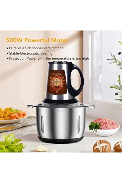 TOSCANA U 5L Stainless Steel Electric Meat Grinder and Vegetable Chopper