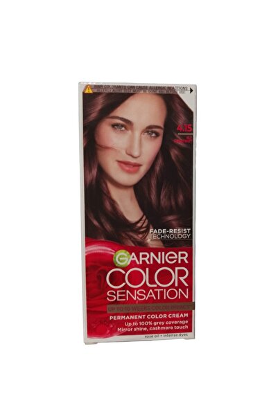 Garnier Set of 3 x Color Sensation Permanent Hair Dye with Ammonia 4.15 Glacial Satin, 110 ml