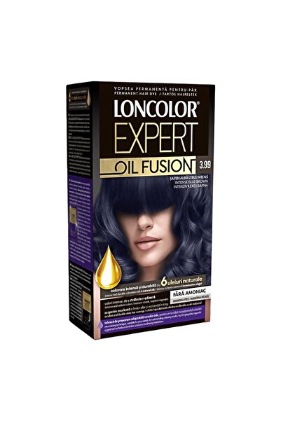 Loncolor Expert Vopsea de Par Permanenta Oil Fusion 3.99 Saten Albastrui Inte...