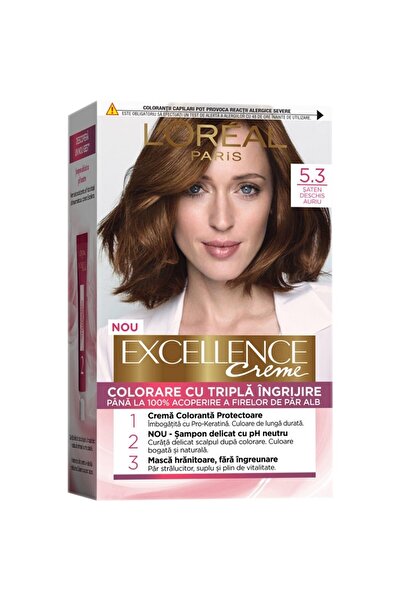L'Oreal Paris Vopsea de Par Permanenta cu Amoniac Excellence Creme 5.3 Saten ...