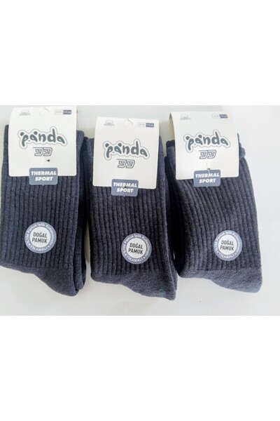 Panda 9-10 yaş unısex çocuk çorabı /doğal pamuk havlu çorap/gri,siyah,beyaz,l...